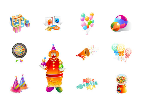 0503 Realistic Party Time Icons