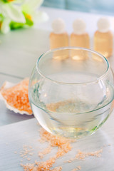 Spa setting with beauty products
