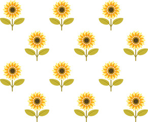 cute sunflower seamless pattern