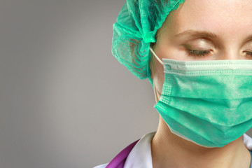 Medical doctor woman in uniform with stethoscope