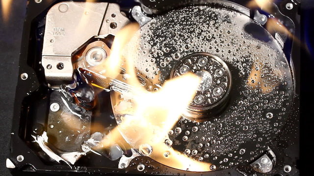 Hard disk on fire