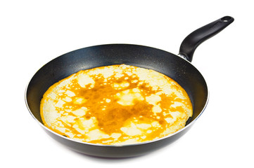 Pancake in a frying pan