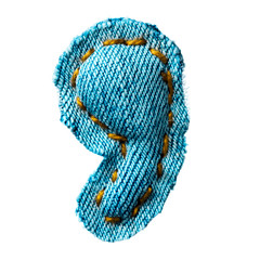 Handmade sign of jeans alphabet