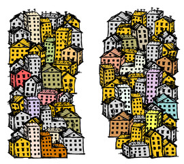 City street sketch, background for your design