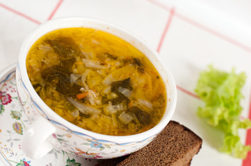 Russian national dish - Sauerkraut Soup