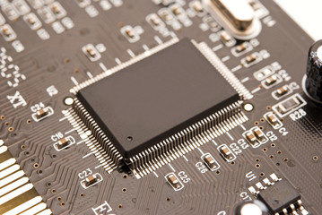 microprocessor on the circuit board
