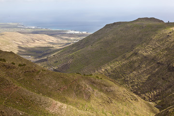 Landscape Lanzarote, Small town with terrace cultivation