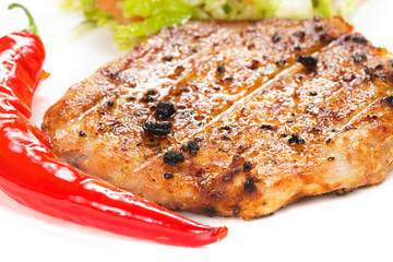 Gourmet grilled steak on a plate