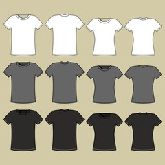 Black, gray and white t-shirt template