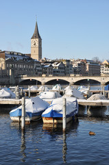 Winter view of Zurich