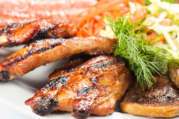 Gourmet grilled steak on a plate