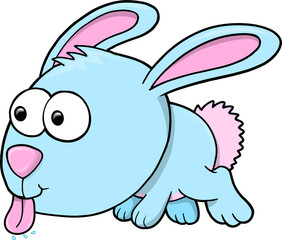 Silly Funny Bunny Rabbit Animal Vector Illustration Art