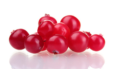 fresh cranberries isolated on white