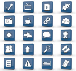 20 Buttons 3d II blau