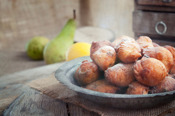 Deep fried fritters donuts