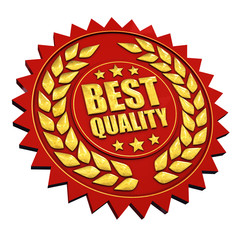 Best quality warranty , isolated on white