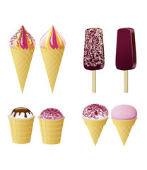 Different types of ice cream.