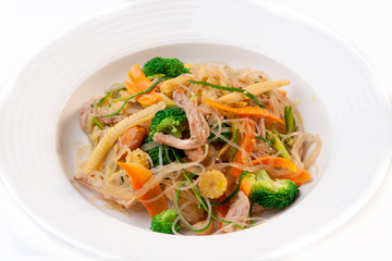 Noodles with Beef and Mixed Vegetables
