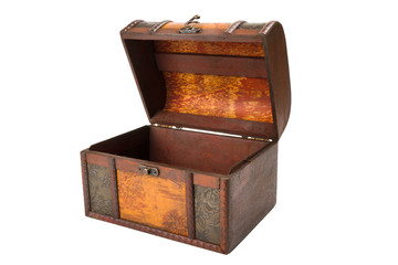 open chest, wooden trunk