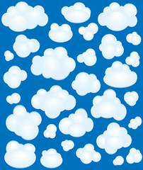 Cartoon clouds set