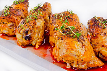 grilled chicken legs with thyme