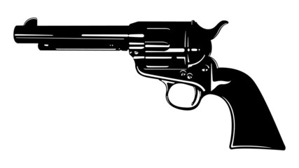 Black and White Revolver II - obrazy, fototapety, plakaty