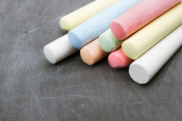 chalk on  blackboard