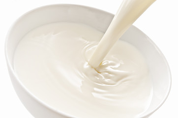 Milk pour into a bowl