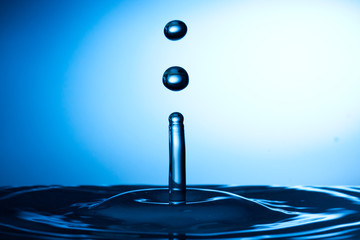 Water drop falling and colliding