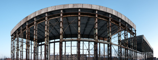 Panoramic abandoned construction