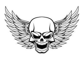 Skull with wings