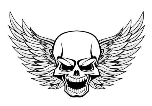 Skull with wings