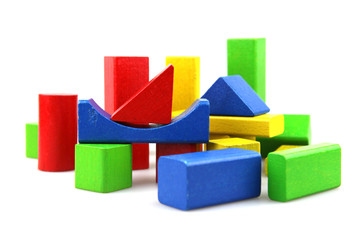 Naklejka premium Wooden building blocks
