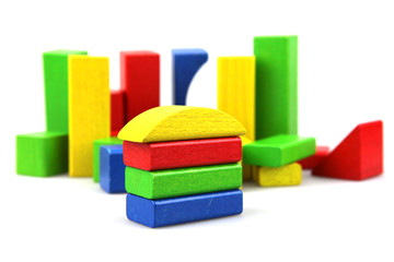 Fototapeta premium Wooden building blocks