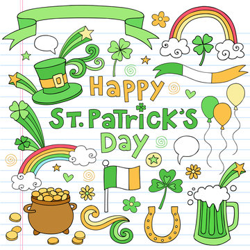 St Patricks Day Icon Doodle Vector Set