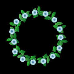 Blue flowers wreath