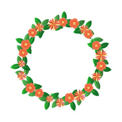 Fototapeta premium Red flowers wreath