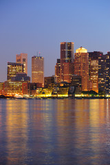 Fototapeta premium Boston downtown skyline at dusk