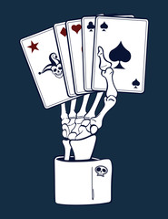 Skeleton Hand with Cards