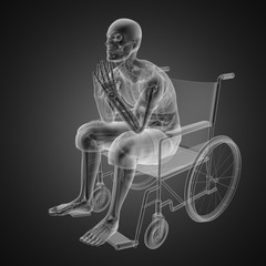 Fototapeta na wymiar Człowiek w wózku inwalidzkim