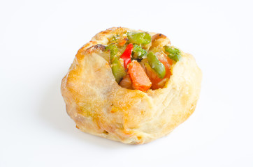 Knish with vegetables (Jewish pastry)