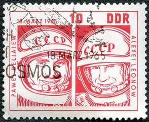 GGERMANY - 1965: shows Belyayev and Leonov