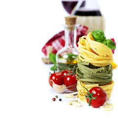 Italian Pasta and wine
