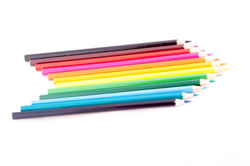 Fototapeta premium Color pencils on white isolated background