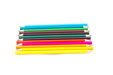 Fototapeta premium Color pencils on white isolated background