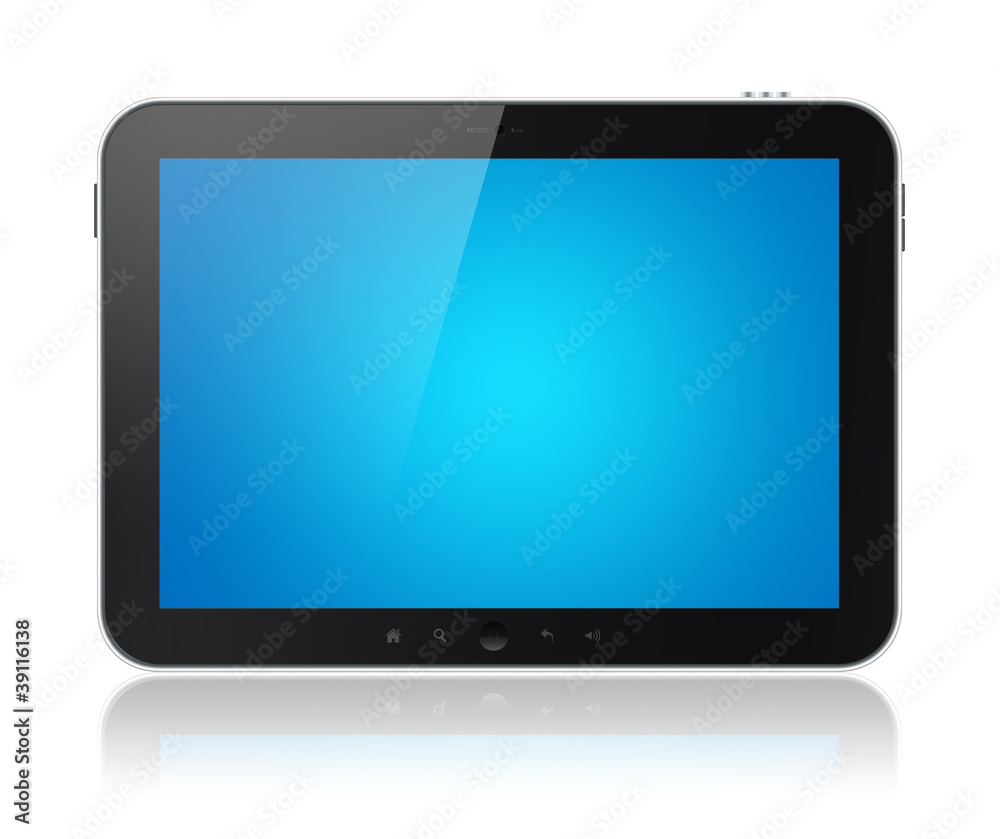 Aufkleber Tablet Computer With Blue Screen Isolated