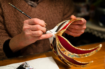 Making of venice carnival mask