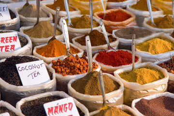 piles of Indian powder spices