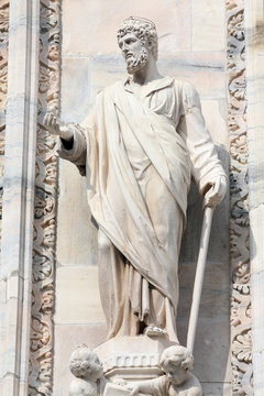 Saint Justin statue in Milan Cathedral