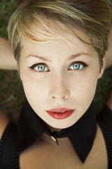 Portrait of a girl with green eyes